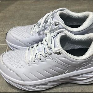 Hoka Bondi white leather shoes size 9.5